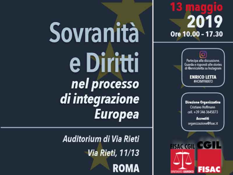 Sovranità e Diritti nel Processo di integrazione Europea