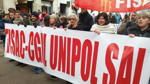 La Fisac Cgil nella piazze