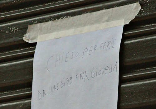 Banco Popolare: chiuso per ferie