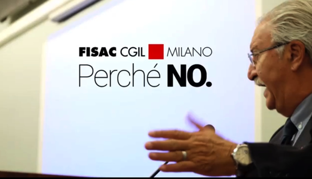 Milano: Agostino Megale sulle ragioni del NO