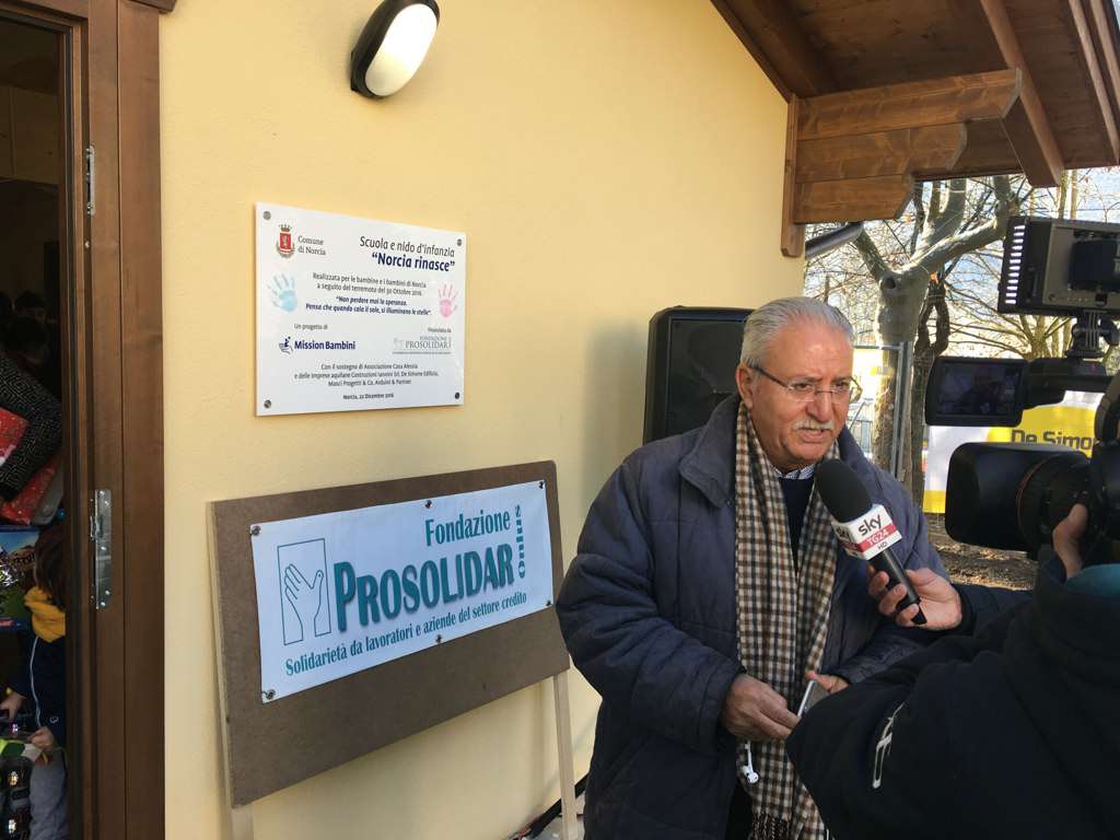 Fondazione Prosolidar: consegnata la scuola per bimbi Norcia