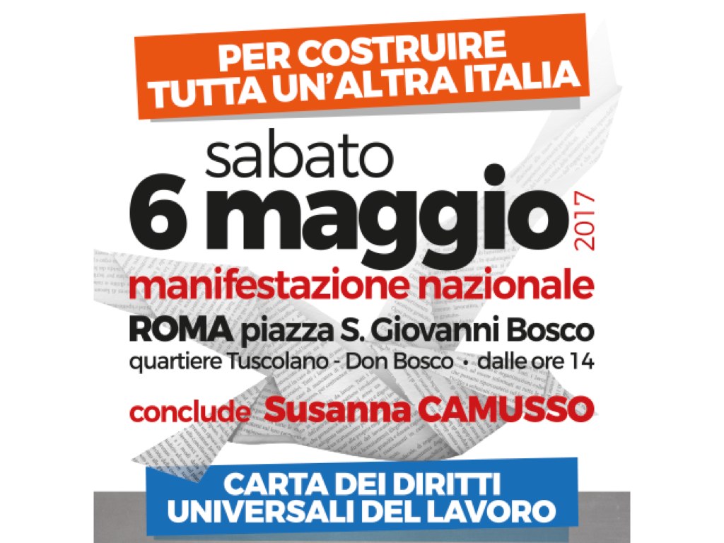 Domani in piazza a Roma. Il nostro obiettivo è la Carta dei Diritti.