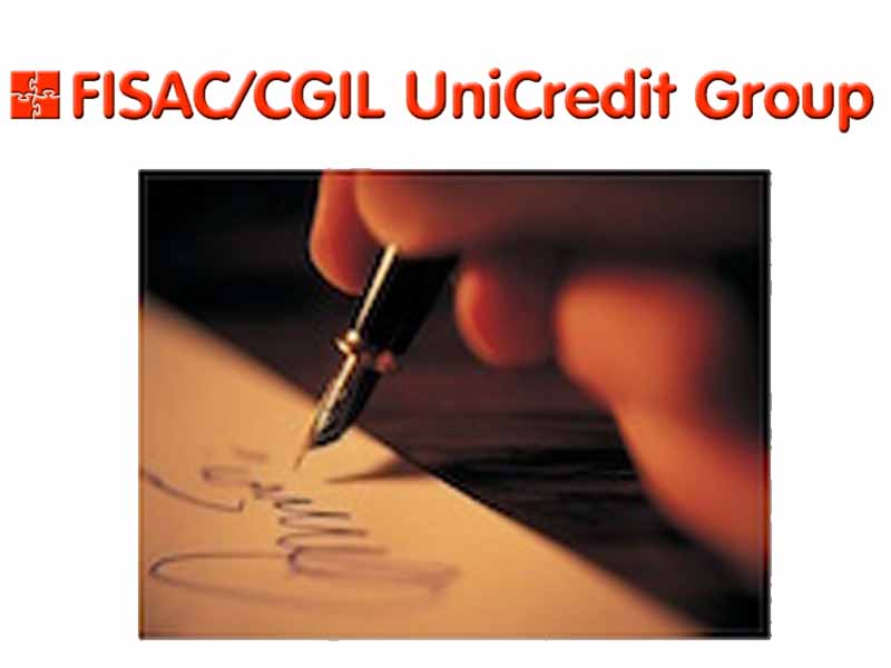 Unicredit: sottoscritto verbale di accordo integrativo