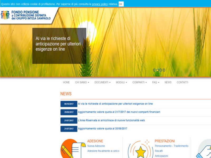Gruppo Intesa Sanpaolo: possibilità di chiedere l’anticipo Fondo Pensione on-line