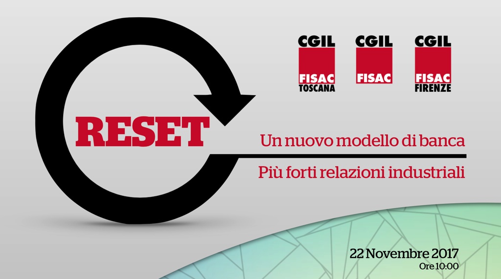 “RESET”. Il 22 Novembre a Firenze per discutere di un nuovo inizio per il credito – Diretta Facebook