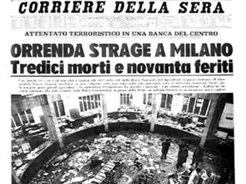 Milano: 48° anniversario della strage di piazza Fontana