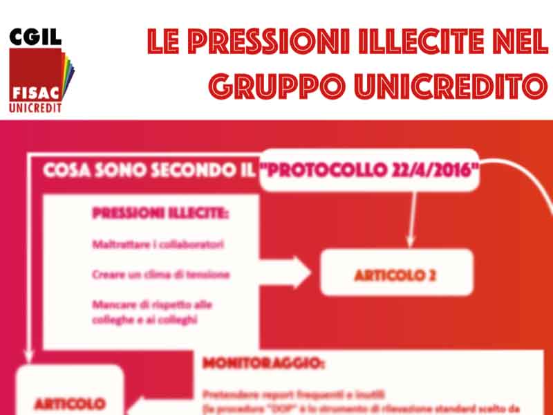 Unicredit: le pressioni illecite