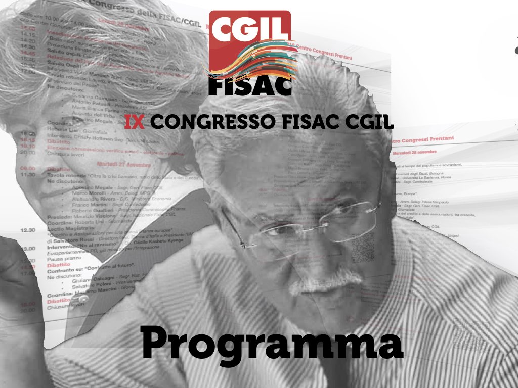 Il programma del IX Congresso della Fisac Cgil
