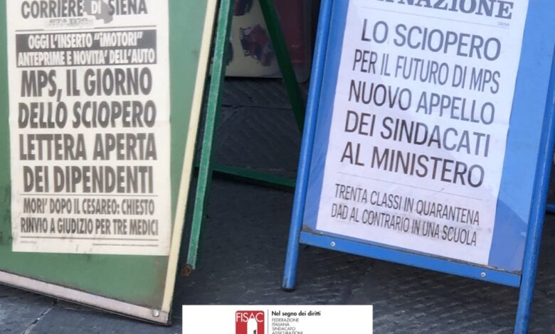 24 Settembre 2021 – Lo Sciopero del Monte dei Paschi – Foto, video, dichiarazioni