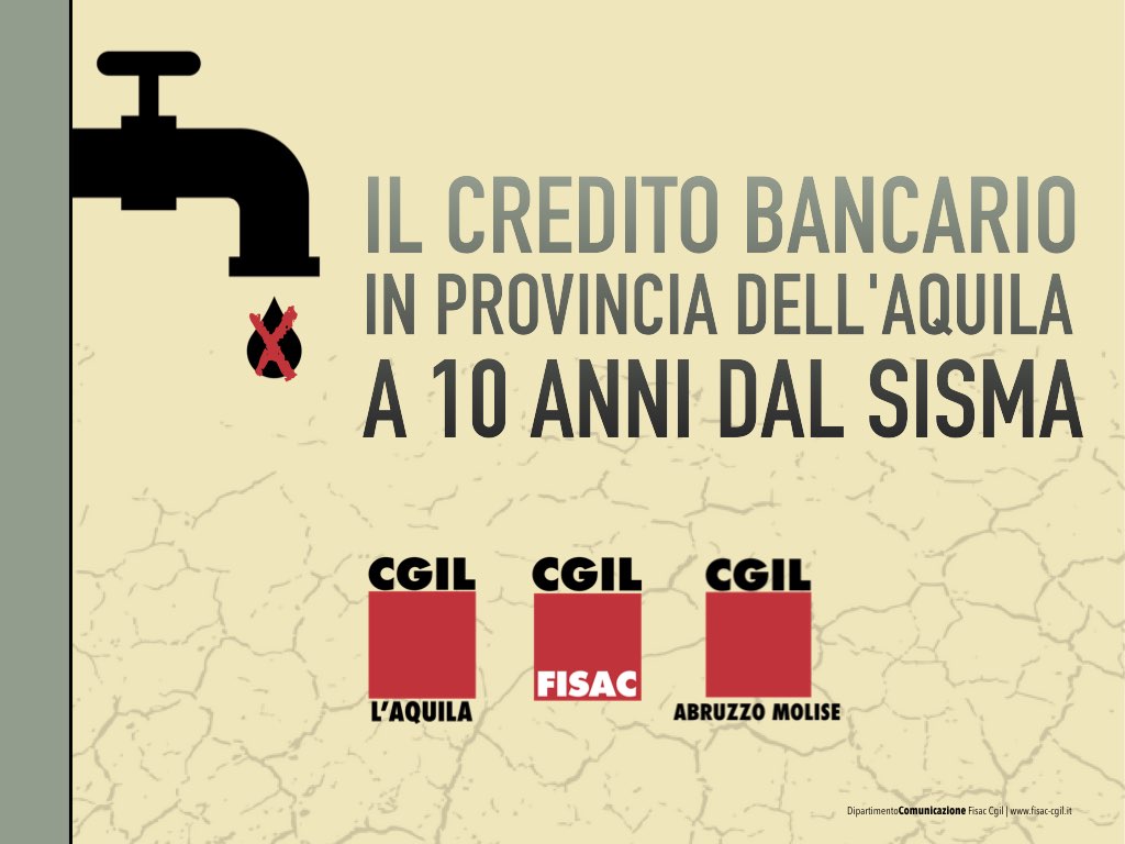 L’Aquila: Il credito bancario in Provincia dell’Aquila a 10 anni dal sisma