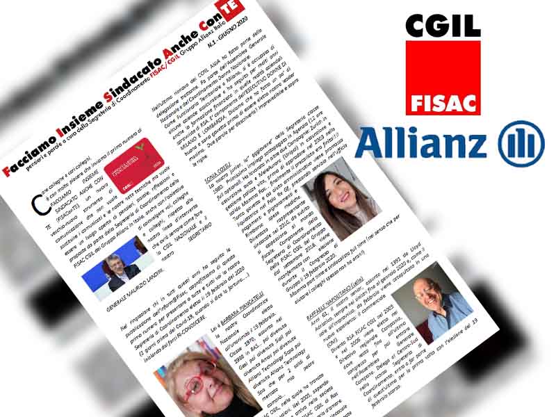 Fisac Gruppo Allianz: il primo numero di ‘FISAC con TE’