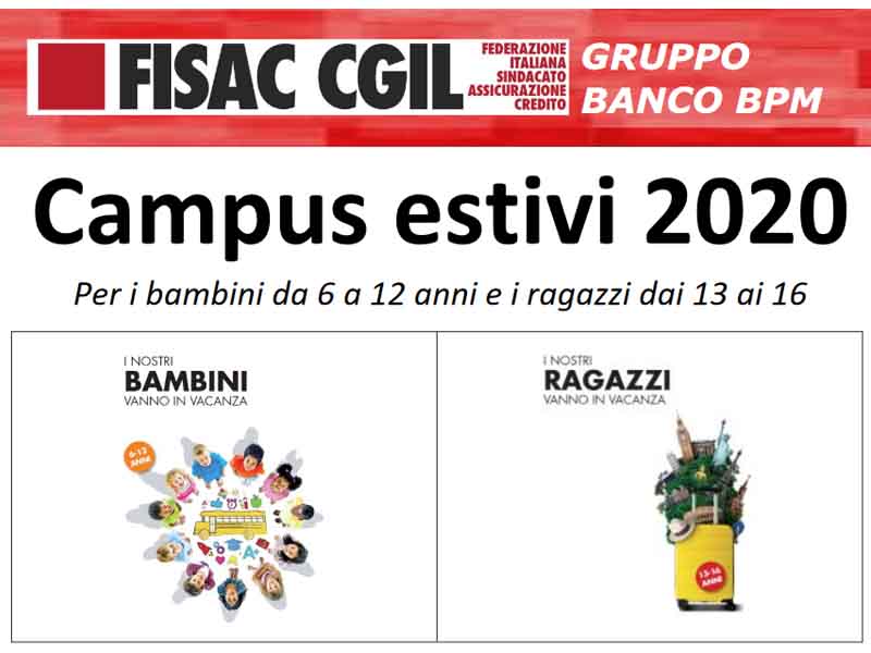 Banco BPM: campus estivi 2020