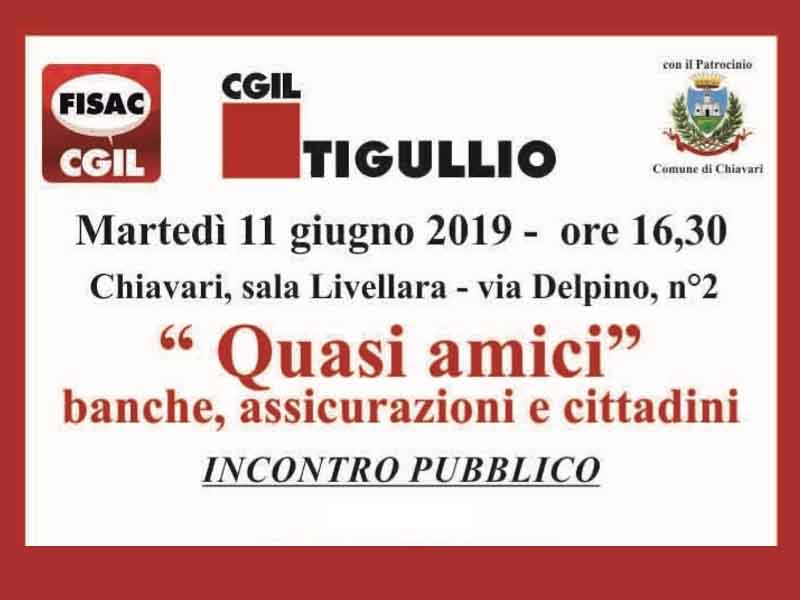 Chiavari: “Quasi amici” – Banche, assicurazioni e cittadini