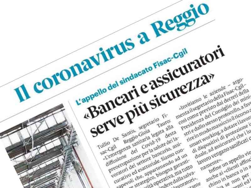 Fisac Calabria: comunicato Coronavirus