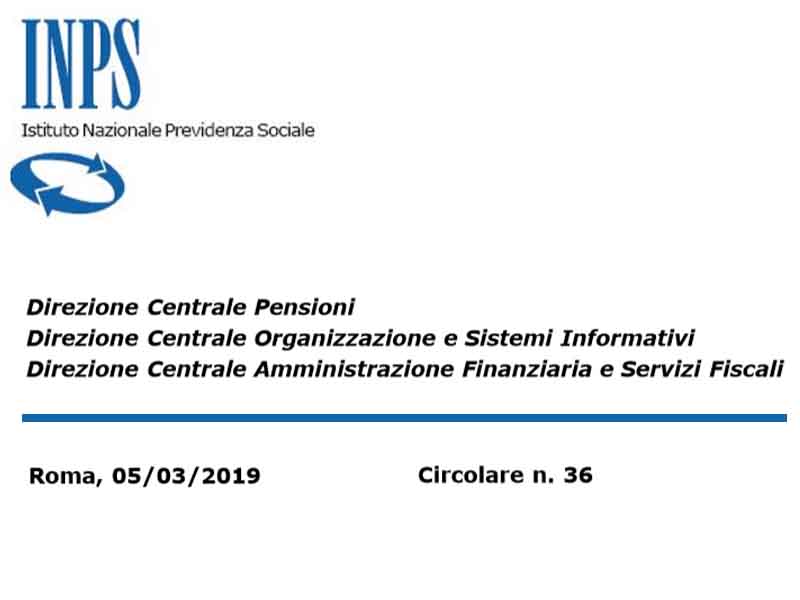 Riscatto contributi INPS senza condono: circolare n.36 e modulistica